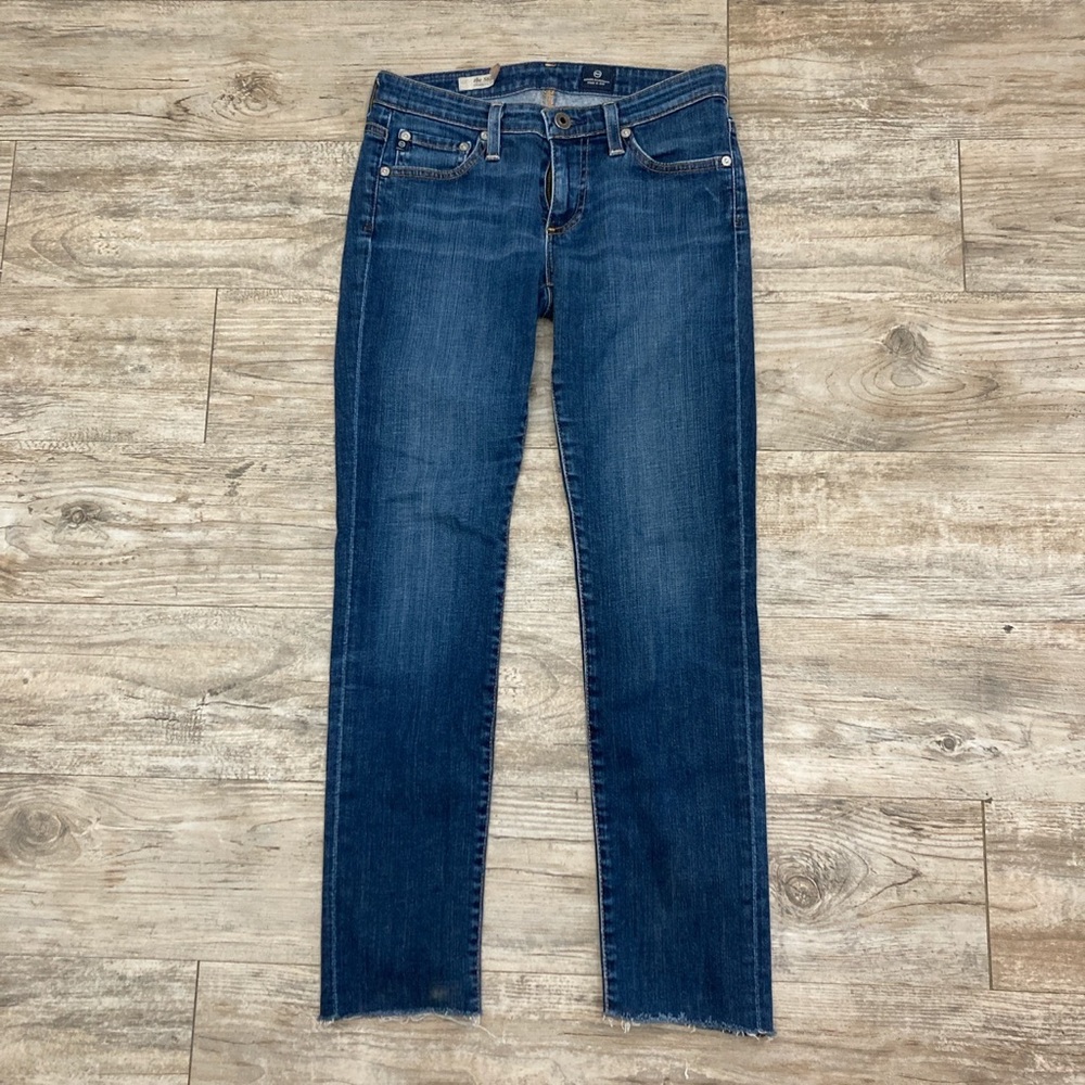 AG Adriano Goldschmied Women’s Dark Fade Blue Jeans 👖 THE STILT CIGARETTE LEG